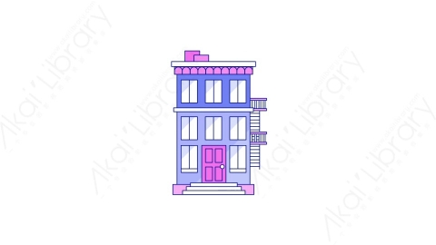 AE模板-MG扁平城市元素图标House_2房屋