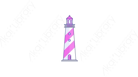 AE模板-MG扁平城市元素图标Lighthouse灯塔