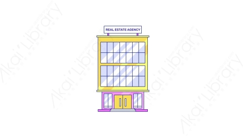 AE模板-MG扁平城市元素图标Real_Estate_Agency房地产经纪公司