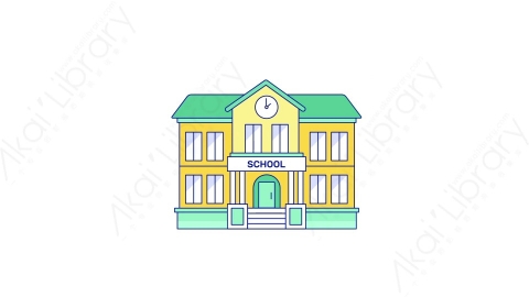 AE模板-MG扁平城市元素图标School学校