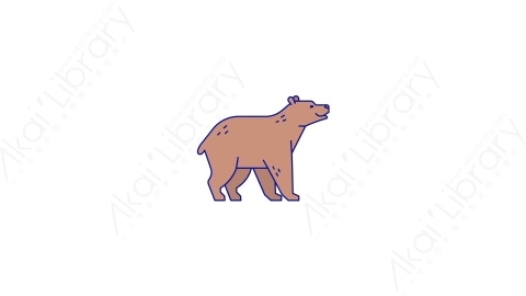 AE模板-MG扁平元素图标Bear狗熊动物