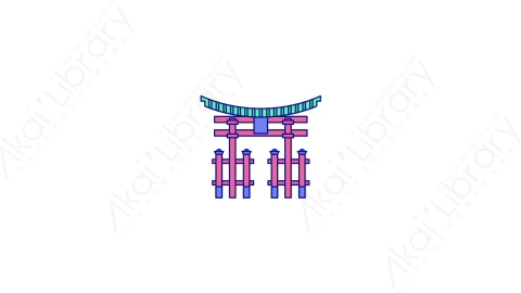AE模板-MG扁平元素图标China牌坊地标建筑