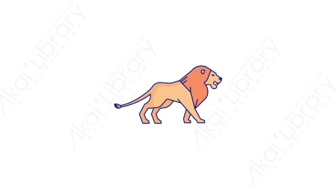 AE模板-MG扁平元素图标Lion狮子动物