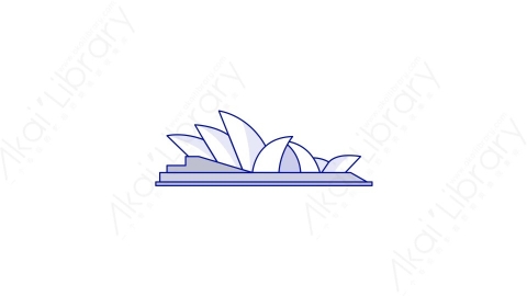 AE模板-MG扁平元素图标Opera_Sydney悉尼歌剧院地标建筑