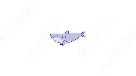 AE模板-MG扁平元素图标Shark鲨鱼动物
