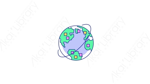 AE模板-MG扁平电子科技元素图标Big_Data地球
