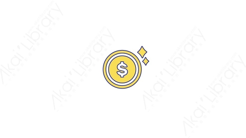 AE模板-MG扁平购物元素图标coin硬币金币