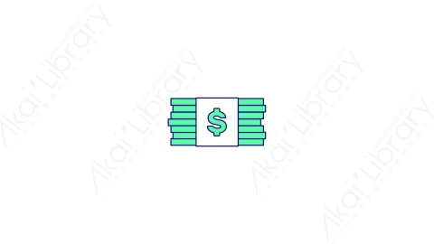 AE模板-MG扁平购物元素图标dollar_2纸币钱