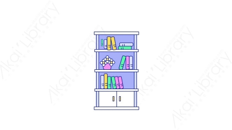 AE模板-MG扁平家具元素图标Bookcase书柜书橱