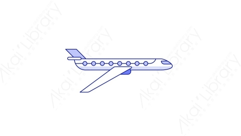 AE模板-MG扁平交通工具元素图标airplane飞机