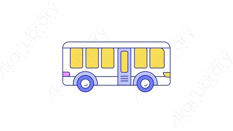 AE模板-MG扁平交通工具元素图标bus公交车