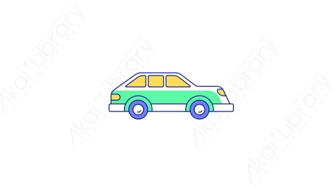 AE模板-MG扁平交通工具元素图标car_2汽车
