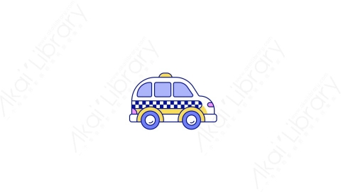 AE模板-MG扁平交通工具元素图标car_taxi出租车