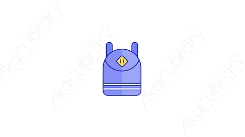 AE模板-MG扁平教育元素图标Backpack书包