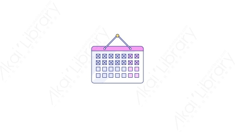 AE模板-MG扁平教育元素图标Calendar日历