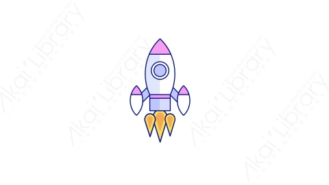 AE模板-MG扁平教育元素图标Rocket火箭
