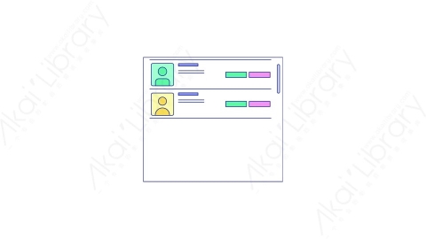 AE模板-MG扁平元素图标Monitor_interface_1用户信息列表展示