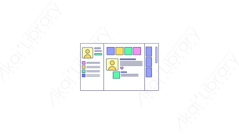 AE模板-MG扁平元素图标Monitor_interface_2用户信息列表展示