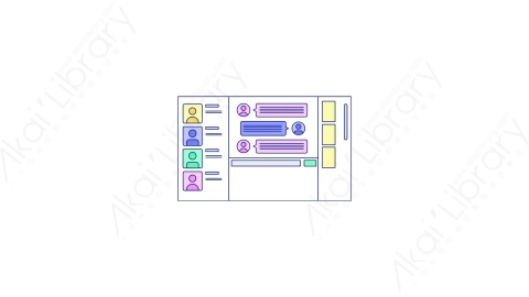 AE模板-MG扁平元素图标Monitor_interface_3用户信息列表展示