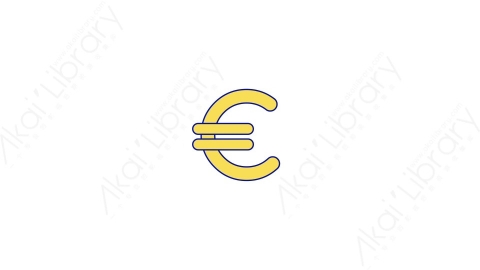 AE模板-MG扁平金融元素图标euro欧元