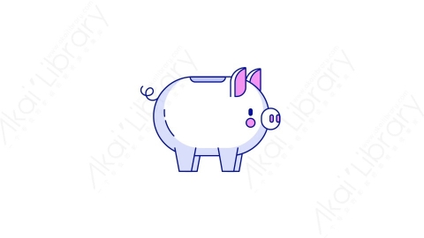 AE模板-MG扁平金融元素图标piggy_pig小猪存钱罐