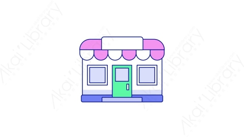 AE模板-MG扁平金融元素图标store商店