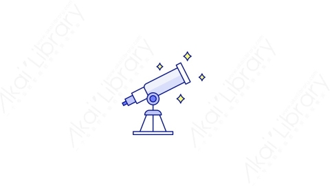 AE模板-MG扁平科学元素图标Telescope天文望远镜
