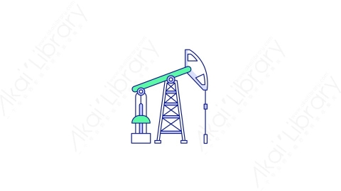AE模板-MG扁平能源元素图标Oil_Rocking_Chair石油开采机器