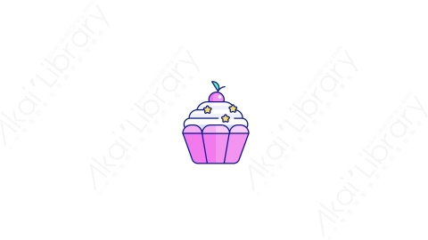 AE模板-MG扁平食物元素图标Cupcake蛋糕