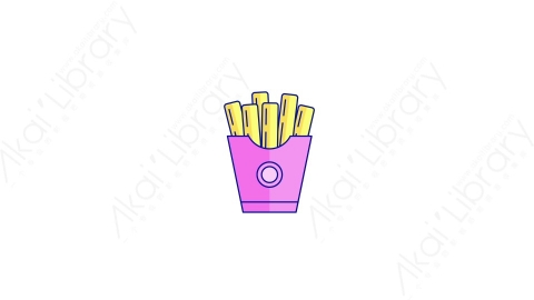 AE模板-MG扁平食物元素图标Fries薯条