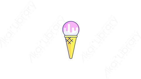 AE模板-MG扁平食物元素图标Ice_Cream冰激凌
