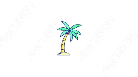AE模板-MG扁平夏天元素图标Palm椰子树
