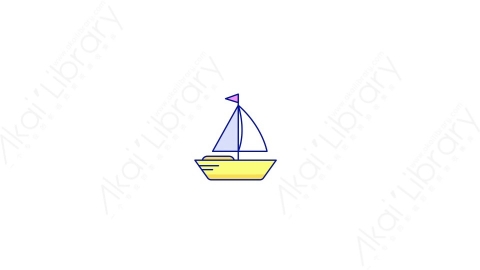 AE模板-MG扁平夏天元素图标Saiboat帆船
