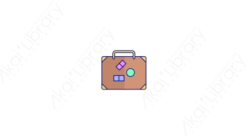 AE模板-MG扁平夏天元素图标Suitcase手提箱