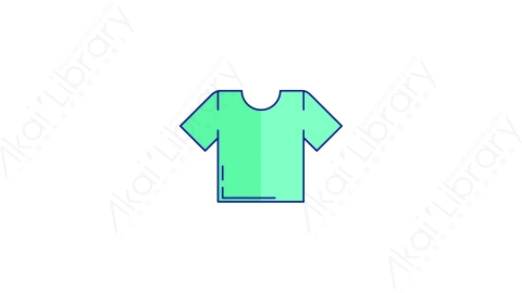 AE模板-MG扁平衣物元素图标T-Shirt_Green衣服