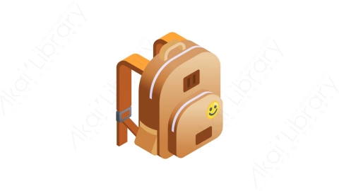 图片素材-001背包 backpackMG等距立体卡通教育元素图标