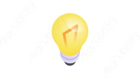 图片素材-004灯泡 lightbulbMG等距立体卡通教育元素图标