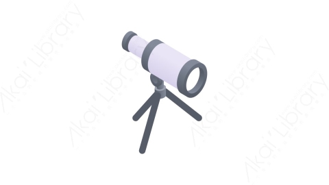 图片素材-006望远镜 telescopeMG等距立体卡通教育元素图标