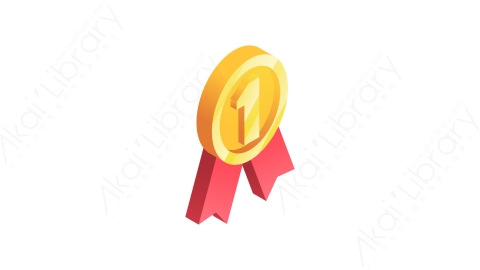 图片素材-011金牌gold medalMG等距立体卡通奖章徽章奖杯元素图标