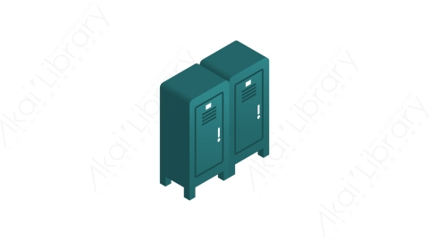 图片素材-014学校储物柜 school lockerMG等距立体卡通教育元素图标