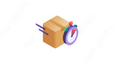 图片素材-015快速交货 fast deliveryMG等距立体卡通快递货物配送交付元素图标