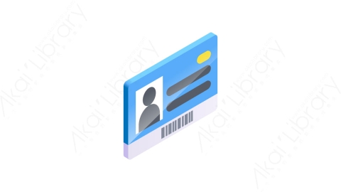 图片素材-017身份证 id cardMG等距立体卡通教育元素图标