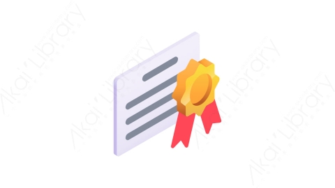 图片素材-020证书 certificateMG等距立体卡通教育元素图标