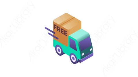 图片素材-023免费送货 free shippingMG等距立体卡通快递货物配送交付元素图标
