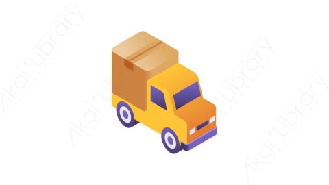 图片素材-030送货卡车 delivery truckMG等距立体卡通快递货物配送交付元素图标