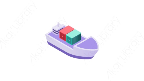 图片素材-032货船 cargo shipMG等距立体卡通快递货物配送交付元素图标