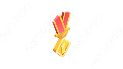 图片素材-032金牌gold medalMG等距立体卡通奖章徽章奖杯元素图标