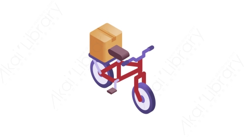 图片素材-035自行车 bycicleMG等距立体卡通快递货物配送交付元素图标