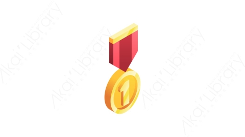 图片素材-037金牌gold medalMG等距立体卡通奖章徽章奖杯元素图标