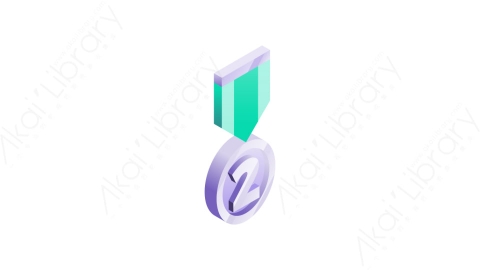 图片素材-038银牌silver medalMG等距立体卡通奖章徽章奖杯元素图标